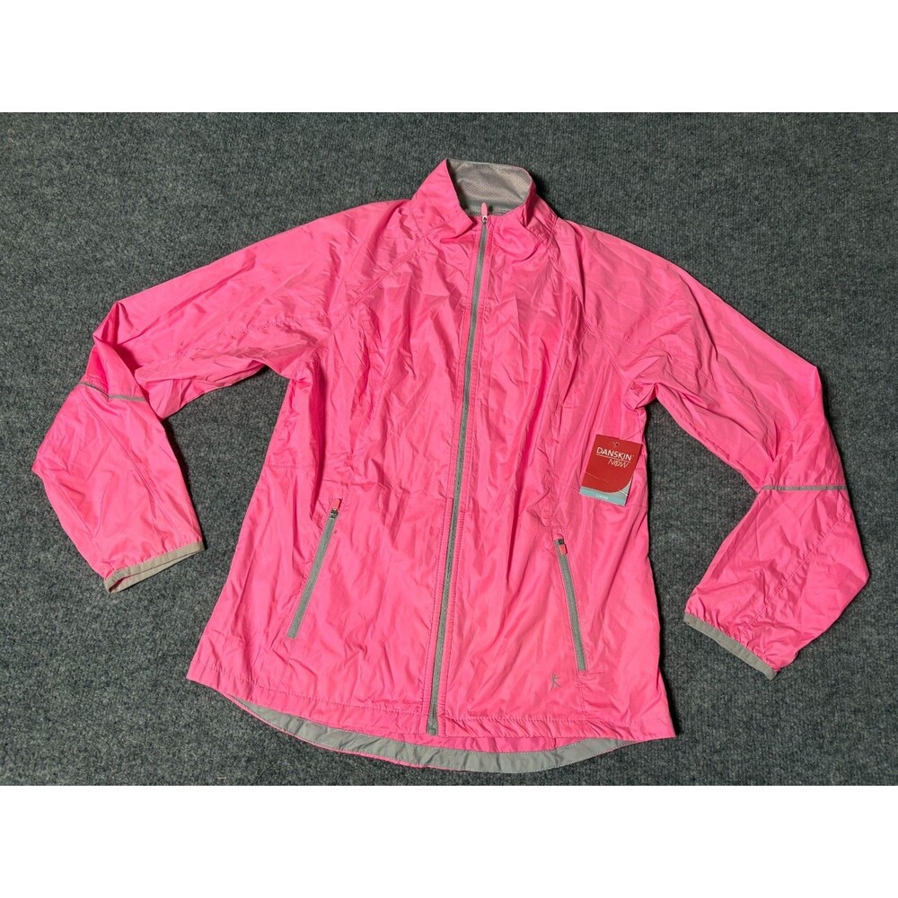 Danskin Now Track Jacket Womens Small 4-6 Pink Full Zip Woven NEW Long Sleeve